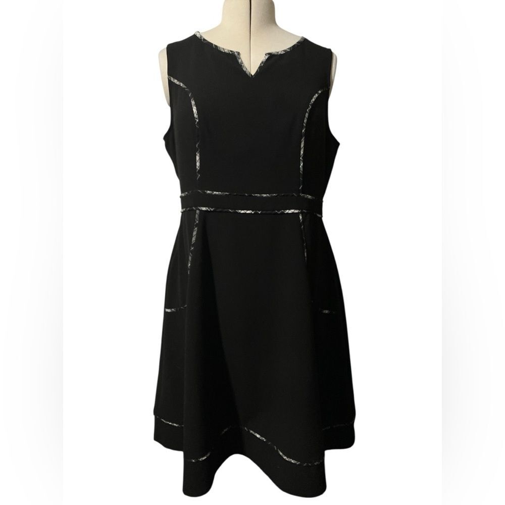 ModCloth Dress Size XL Retro Mod A Line Plaid Piping Fall Winter